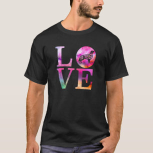 Love Golden Retriever Dog Colourful Pink Purple Cu T-Shirt
