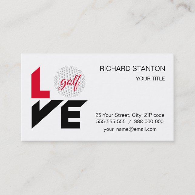 Love golf business card (Front)