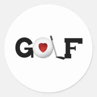 Love Golf Classic Round Sticker