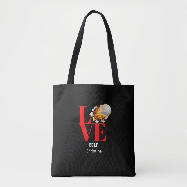 Love Golf Personalized Shoulder Tote Bag (Front)