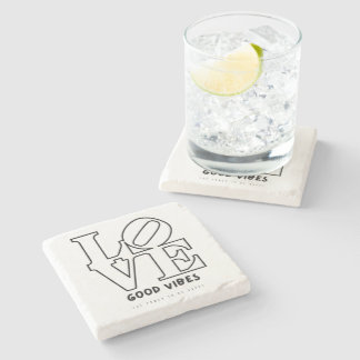 LOVE GOOD VIBES STONE COASTER