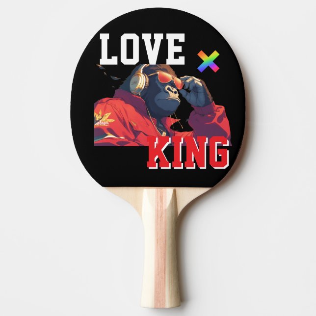 LOVE × GORILLA - Custom Ping Pong Paddle (Front)