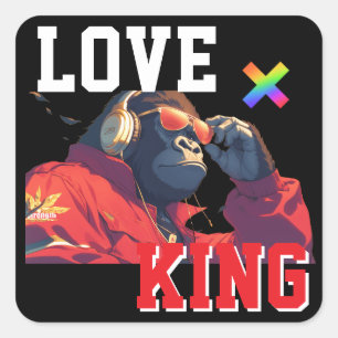 LOVE × GORILLA - Custom Square Sticker