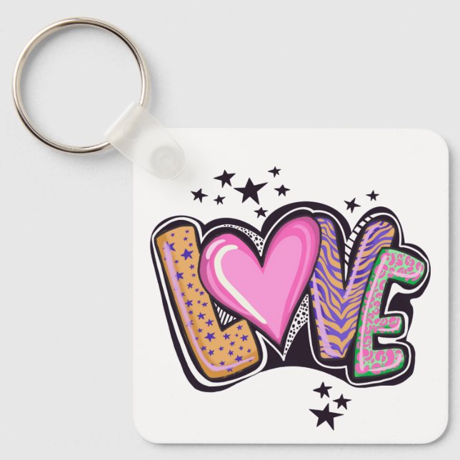 Love Graffiti Art Keychain (Front)