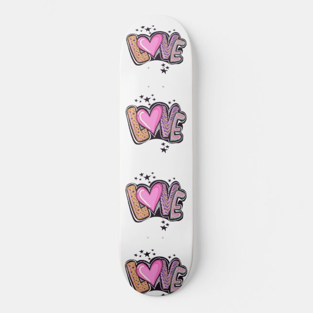 Love Graffiti Art Skateboard (Front)