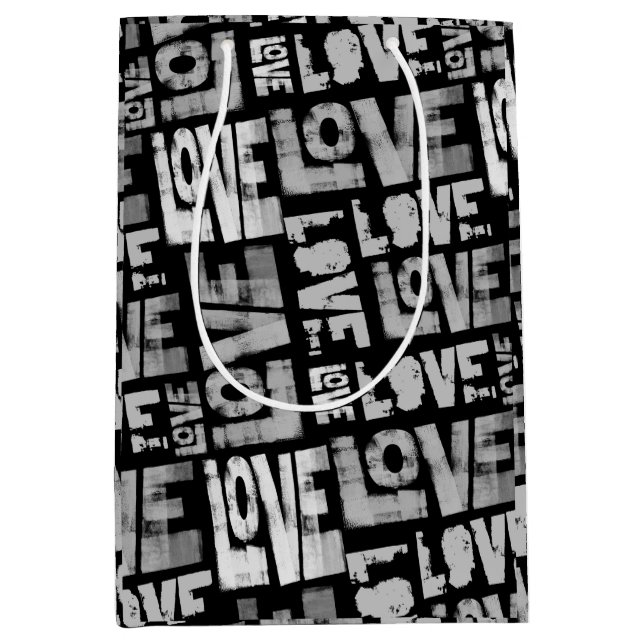 Love Graffiti Gift Bag - Black and White (Front)