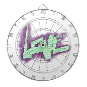 love graffiti purple green mint typography dots  dartboard