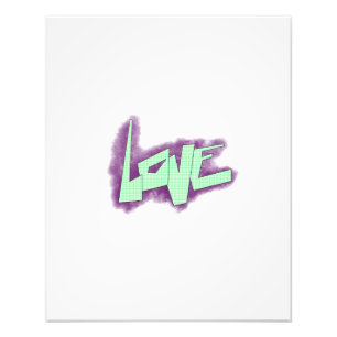 love graffiti purple green mint typography dots  photo print