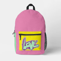 love graffiti purple green mint typography dots