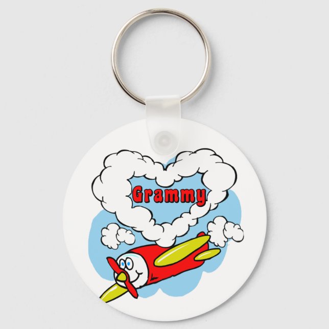 Love Grammy Kids Airplane Keychain (Front)