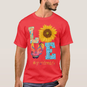 LOVE Grandma Life Flip Flops Sunflower Summer Moth T-Shirt