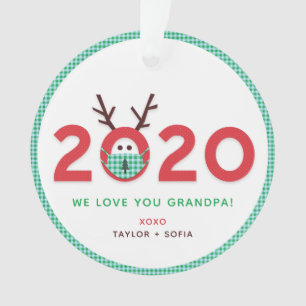 Love Grandpa 2020 Custom Photo Acrylic Ornament