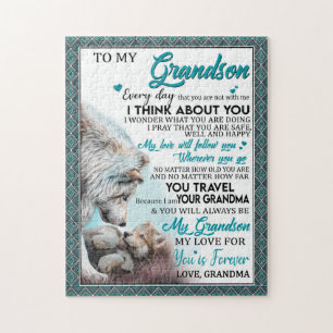 Love Grandson Letter To My Grandson From Grandma Jigsaw Puzzle