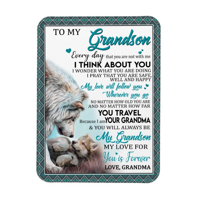 Love Grandson | Letter To My Grandson From Grandma Magnet (Vertical)