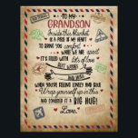 Love Grandson | Letter To My Grandson From Grandma Photo Print<br><div class="desc">Love Grandson | To My Grandson Best Wishes And Hugs For You</div>