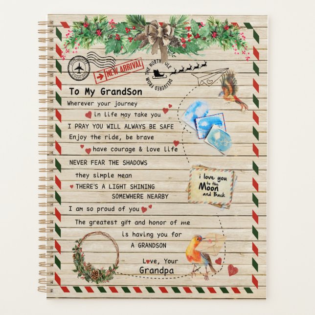 Love Grandson|Lettre À Mon Petit-Fils Je Suis Fièr (Devant)