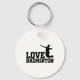 Love Graphic Badminton Player Shuttle Player Sport Keychain