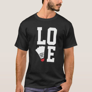 Love Graphic Badminton Player Shuttlecock Player S T-Shirt