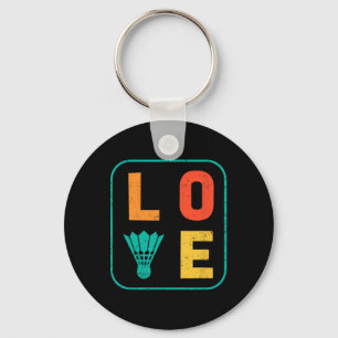 Love Graphic Dminton Player Shuttle Player Sports Keychain