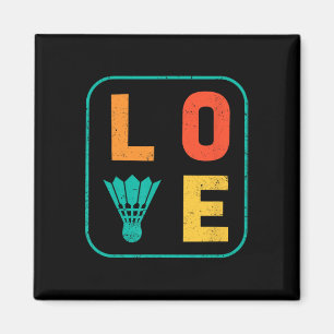 Love Graphic Dminton Player Shuttle Player Sports  Magnet