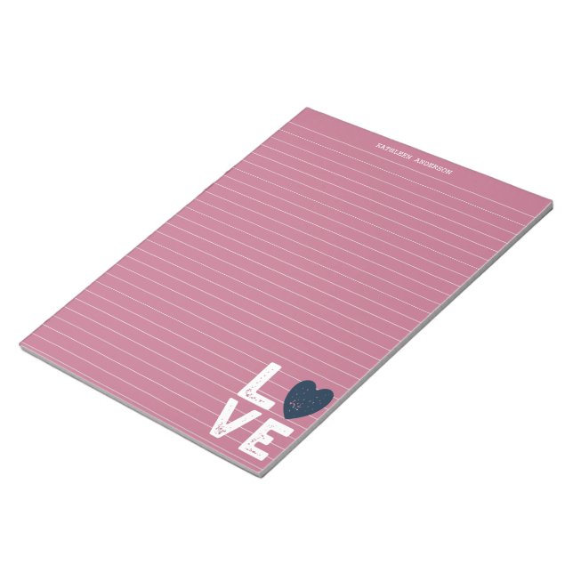 LOVE Graphic Lined Writing Paper Stationery Notepa Notepad (Angled)