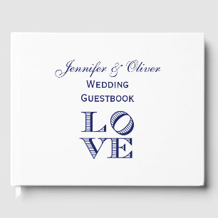 LOVE Graphic Text - Blue Guest Book