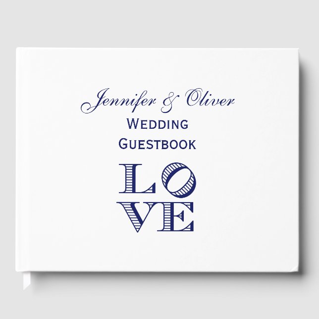 LOVE Graphic Text - Blue Guest Book (Front)
