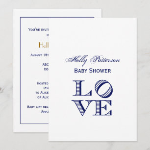 LOVE Graphic Text - Blue Invitation