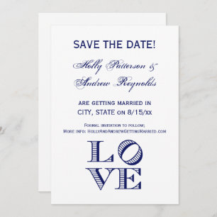 LOVE Graphic Text - Blue Invitation