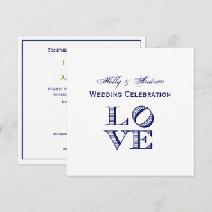 LOVE Graphic Text - Blue Invitation