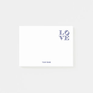 LOVE Graphic Text - Blue Post-it Notes