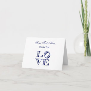 LOVE Graphic Text - Blue Thank You Card
