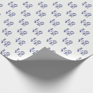 LOVE Graphic Text - Blue Wrapping Paper