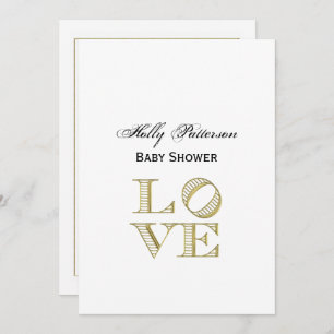 LOVE Graphic Text - Faux Gold Invitation
