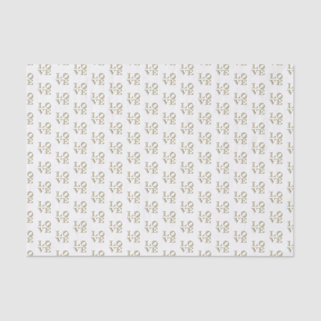 LOVE Graphic Text - Faux Gold Tissue Paper (Front)