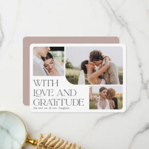 Love & Gratitude   Multi Photo Wedding Thank You Card