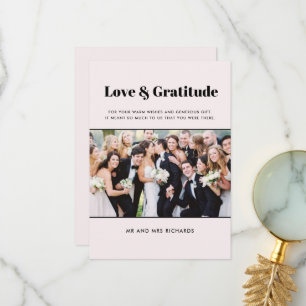 Love Gratitude Photo Mariage rose Merci