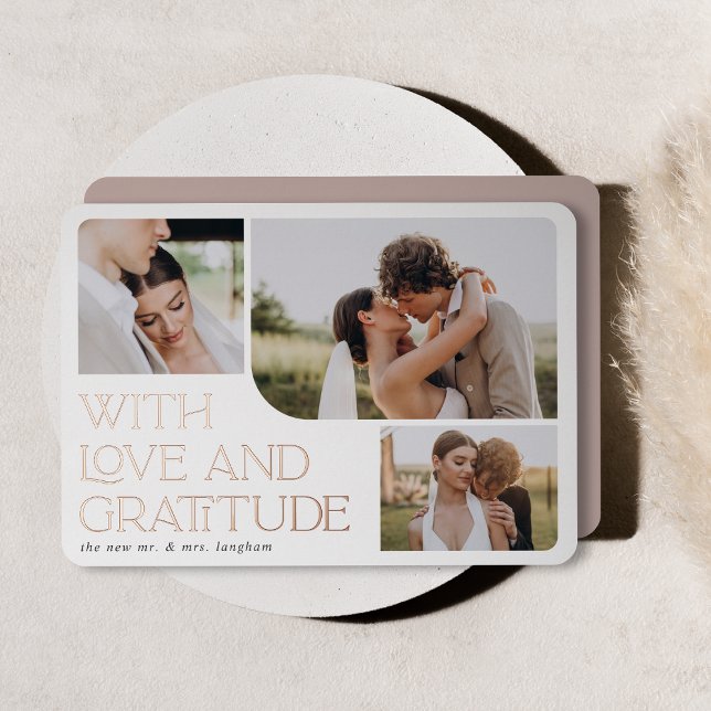 Love & Gratitude Rose Gold Foil Thank You Card (Creator Uploaded)