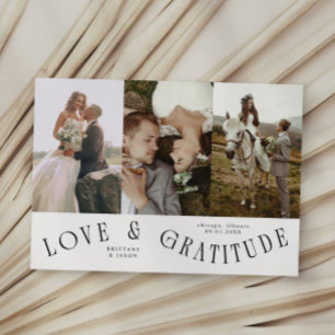 Love & Gratitude White Multi Wedding Photo Thank You Card