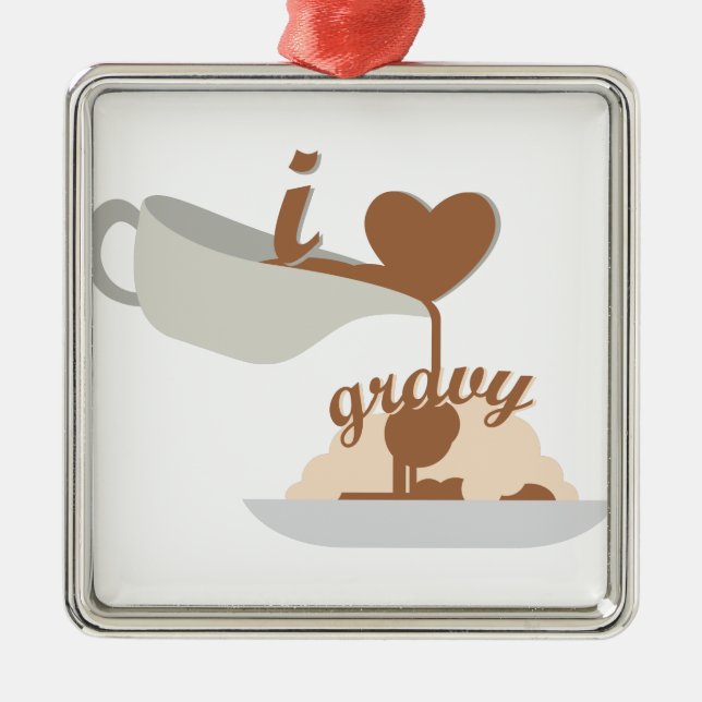 Love Gravy Metal Ornament (Front)