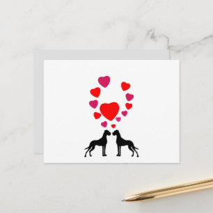 Love Great Dane Couple Postcard