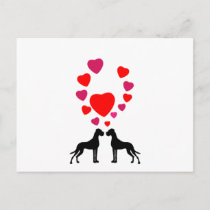 Love Great Dane Couple Postcard