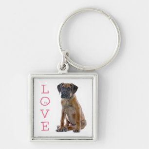 Love Great Dane Puppy Dog Keychain