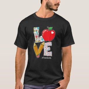 Love Great Teacher Apple Pencil Teacher Appreciati T-Shirt