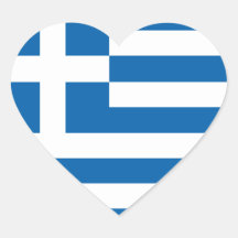 Love Grèce Drapeau, Sticker Coeur Grec