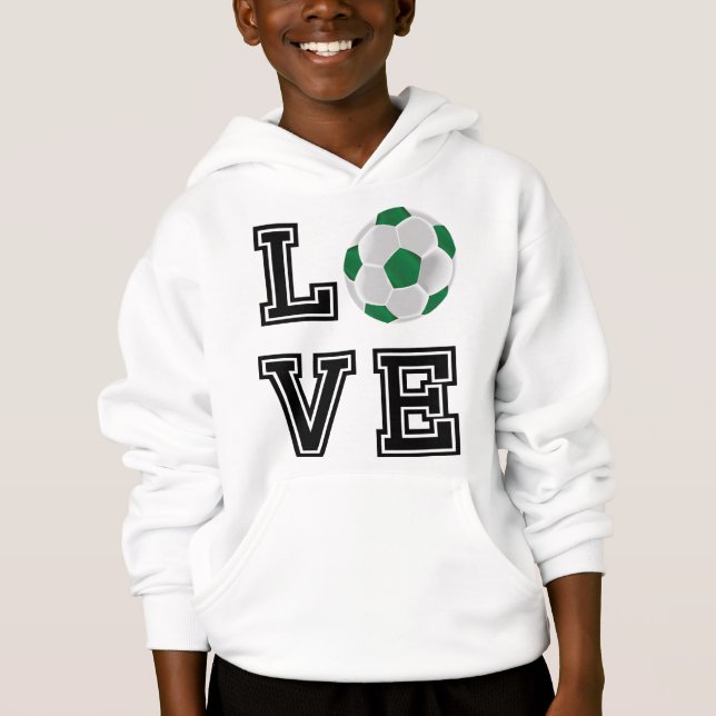 Love Green Soccer Ball - Black Lettres Sweat - shi (Devant)