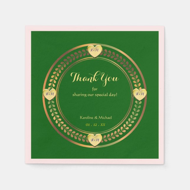 Love Green Weddings Paper Party Events Napkin (Front)