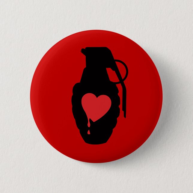 Love Grenade - Love is a Battlefield 2 Inch Round Button (Front)