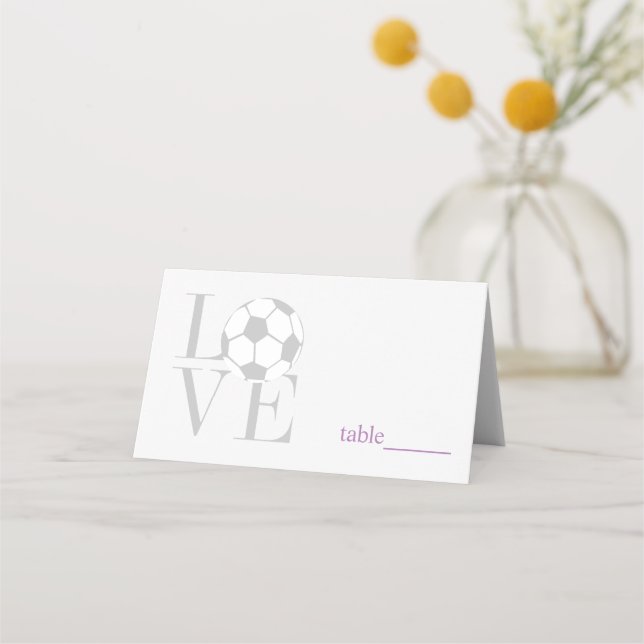 love grey football fold place cards (Front)