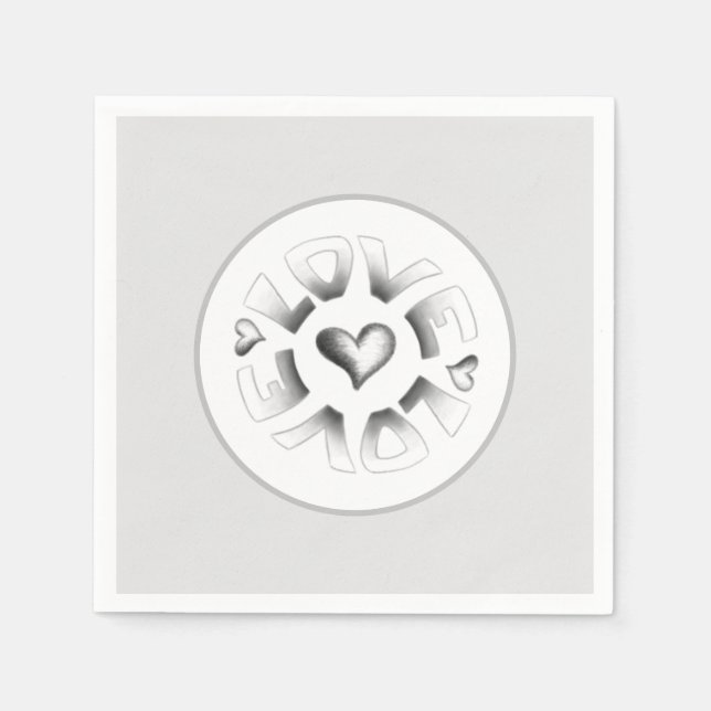 Love Grey Napkin (Front)